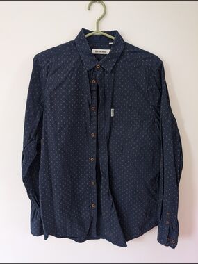 Ben Sherman - Medium - Navy Micro-Print Long Sleeve Shirt